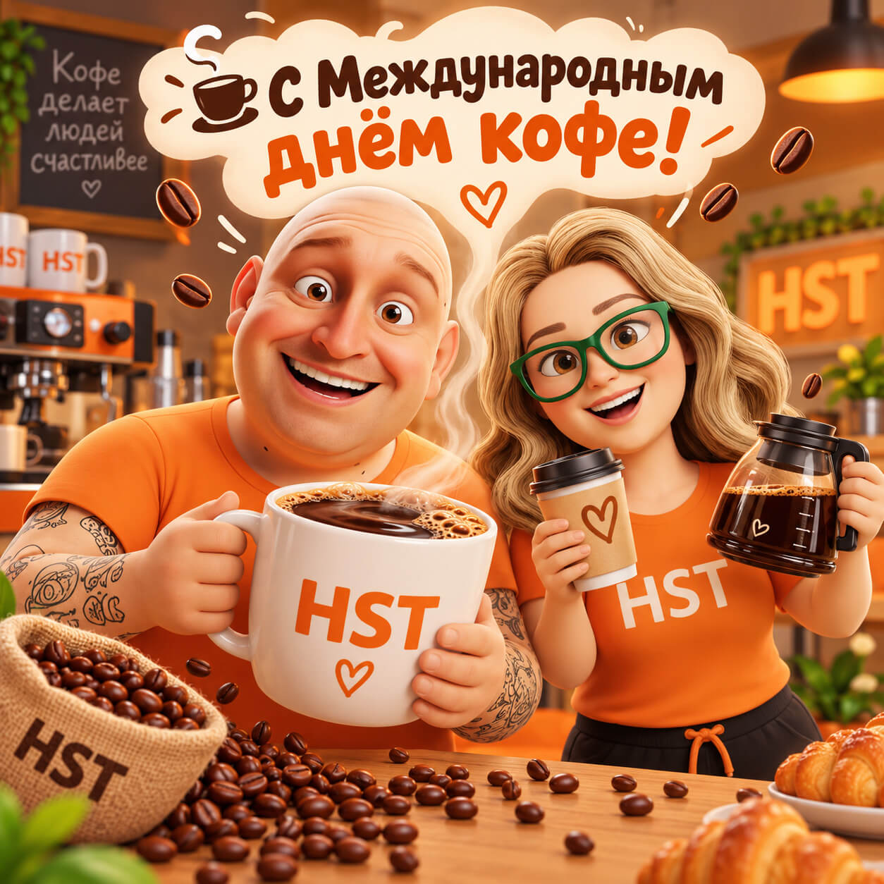 Кофе сегодня официально можно считать праздником — открытка HST AI, 1 октября 2026