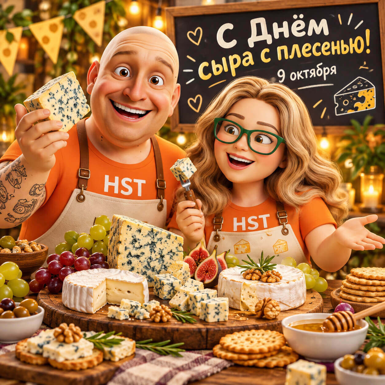 Сегодня сыр официально с плесенью — и это повод праздновать — открытка HST AI, 9 октября 2026