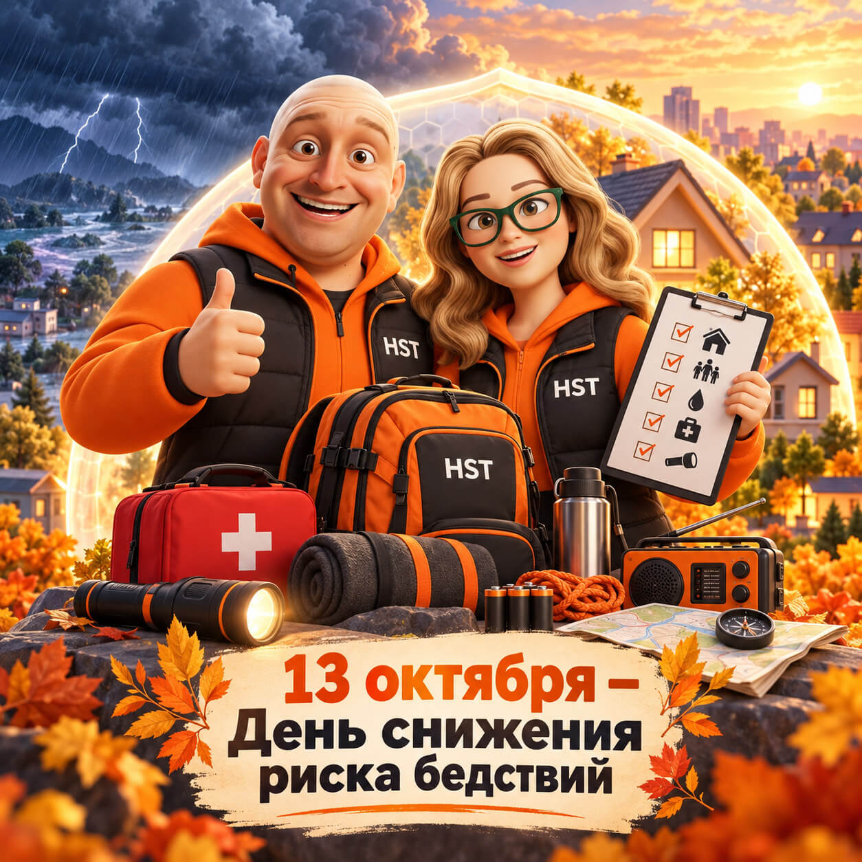 Пусть безопасность начинается с простых вещей — открытка HST AI, 13 октября 2026