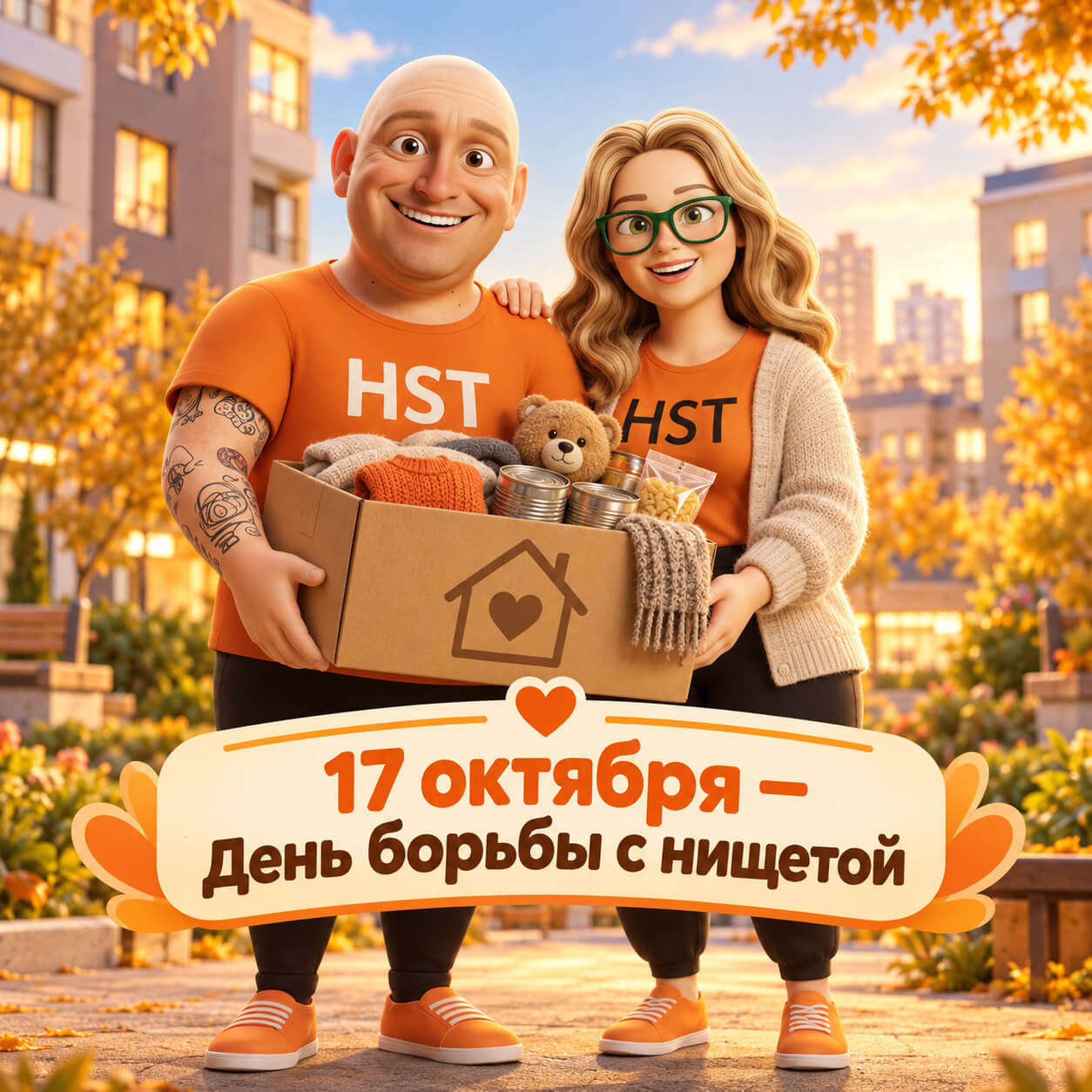 Международный день борьбы с нищетой. За большими словами всегда стоят обычные люди, которым порой не — открытка HST AI, 17 октября 2026