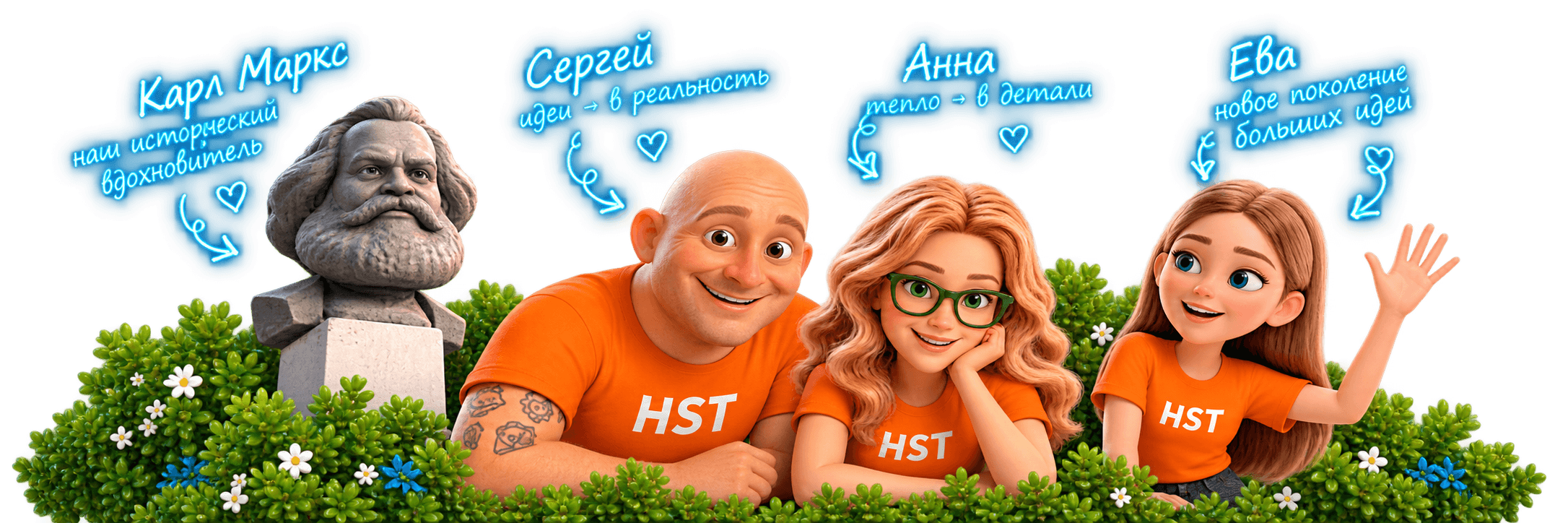 Карл Маркс, Сергей, Анна и Ева — Hot Stream Team