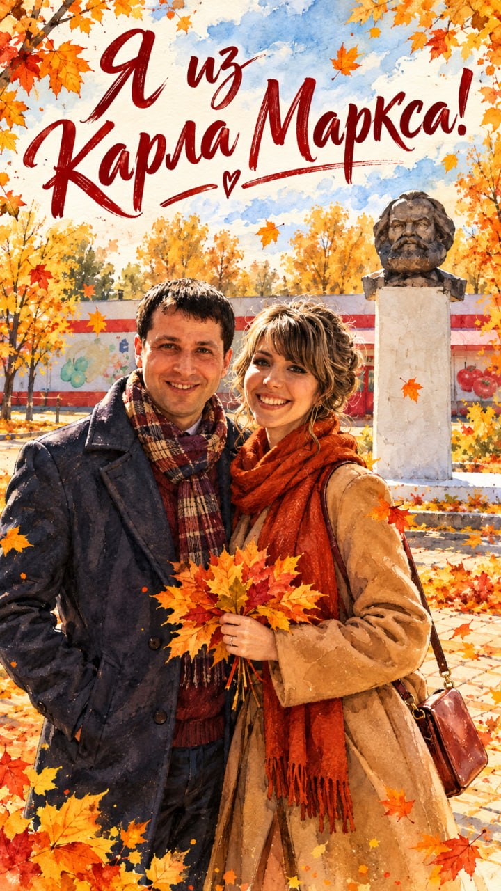 Я из Карла Маркса! https://hstai.ru/community/ Фотобудка ONLINE! Любые праздничные открытки, фото на паспорт, всё тут! — открытка 3, 17 октября 2026, HST AI