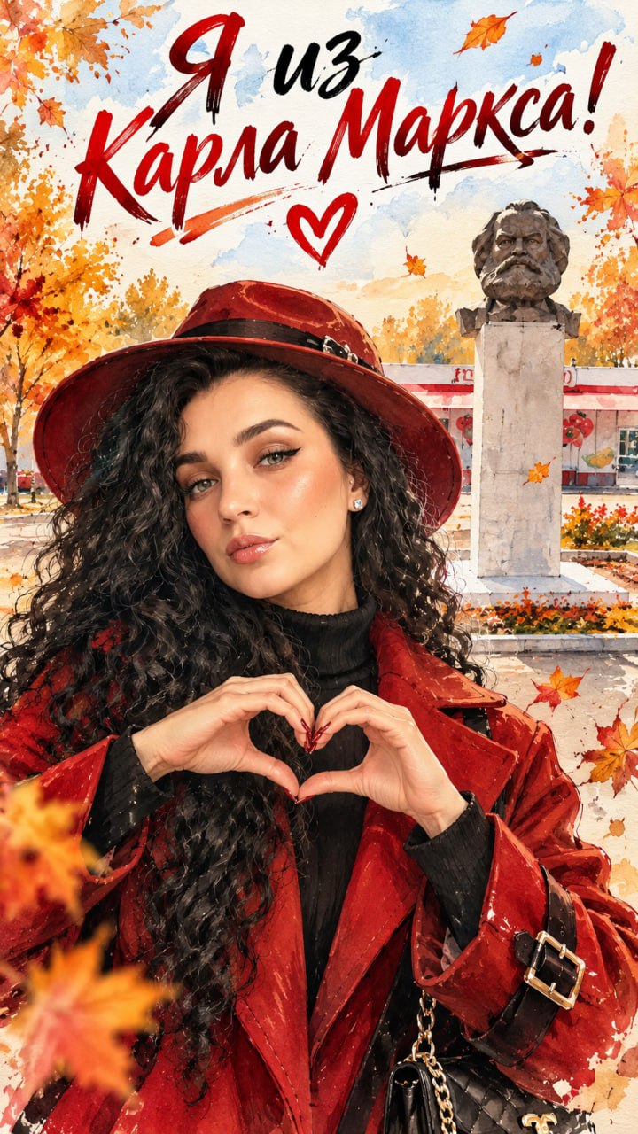 Я из Карла Маркса! https://hstai.ru/community/ Фотобудка ONLINE! Любые праздничные открытки, фото на паспорт, всё тут! — открытка 4, 17 октября 2026, HST AI
