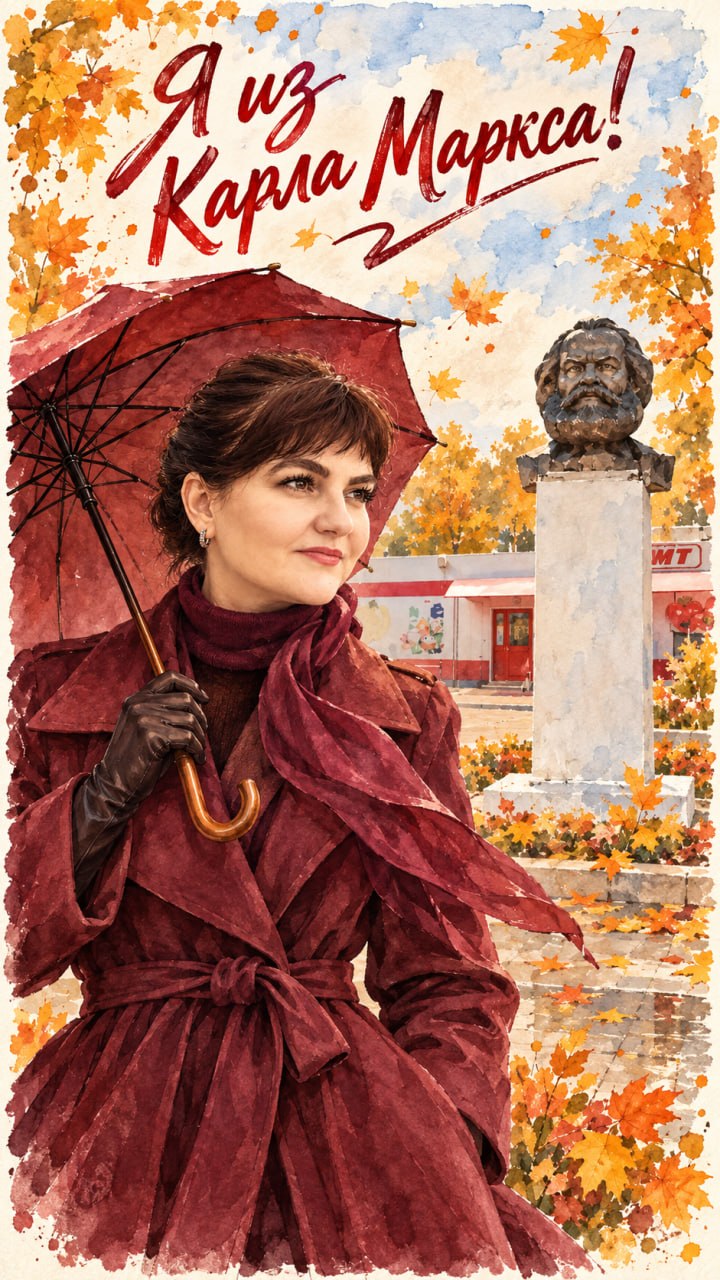Я из Карла Маркса! https://hstai.ru/community/ Фотобудка ONLINE! Любые праздничные открытки, фото на паспорт, всё тут! — открытка 3, 17 октября 2026, HST AI