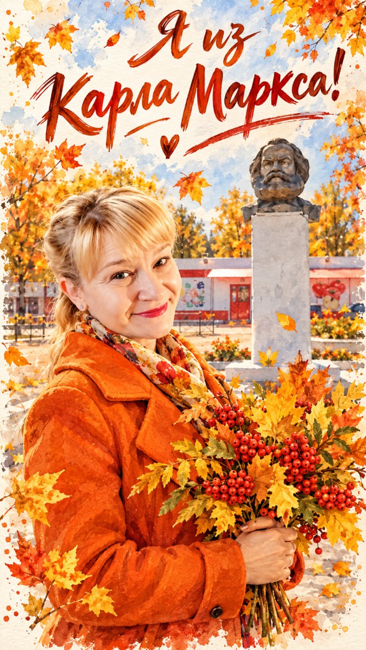 Я из Карла Маркса! https://hstai.ru/community/ Фотобудка ONLINE! Любые праздничные открытки, фото на паспорт, всё тут! — открытка 4, 17 октября 2026, HST AI