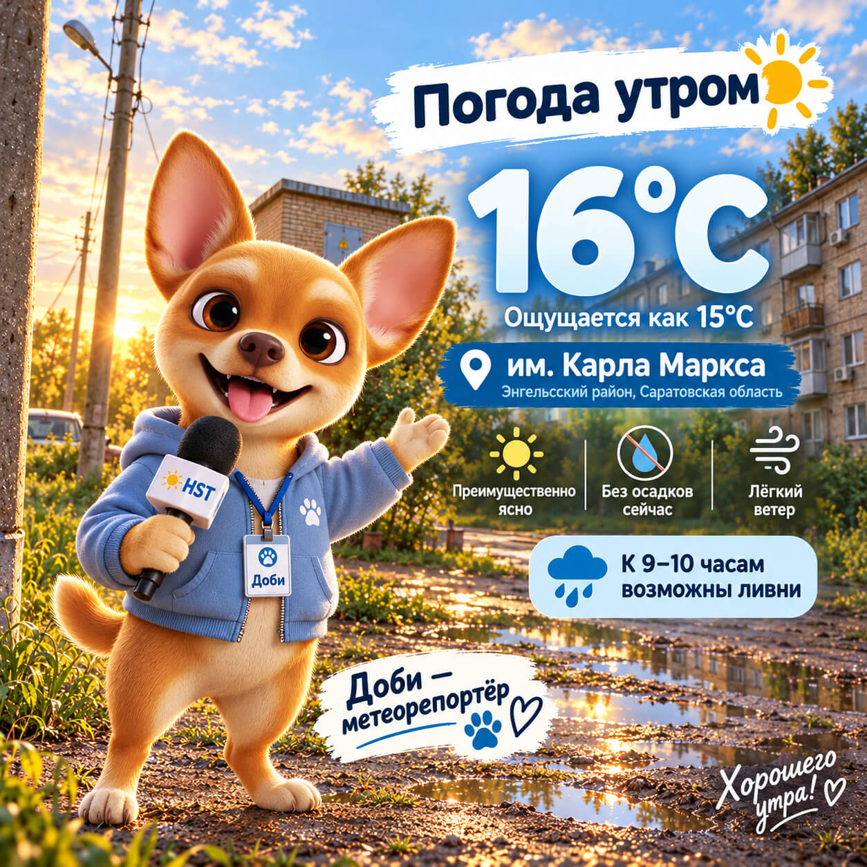 Погода с Доби — утро