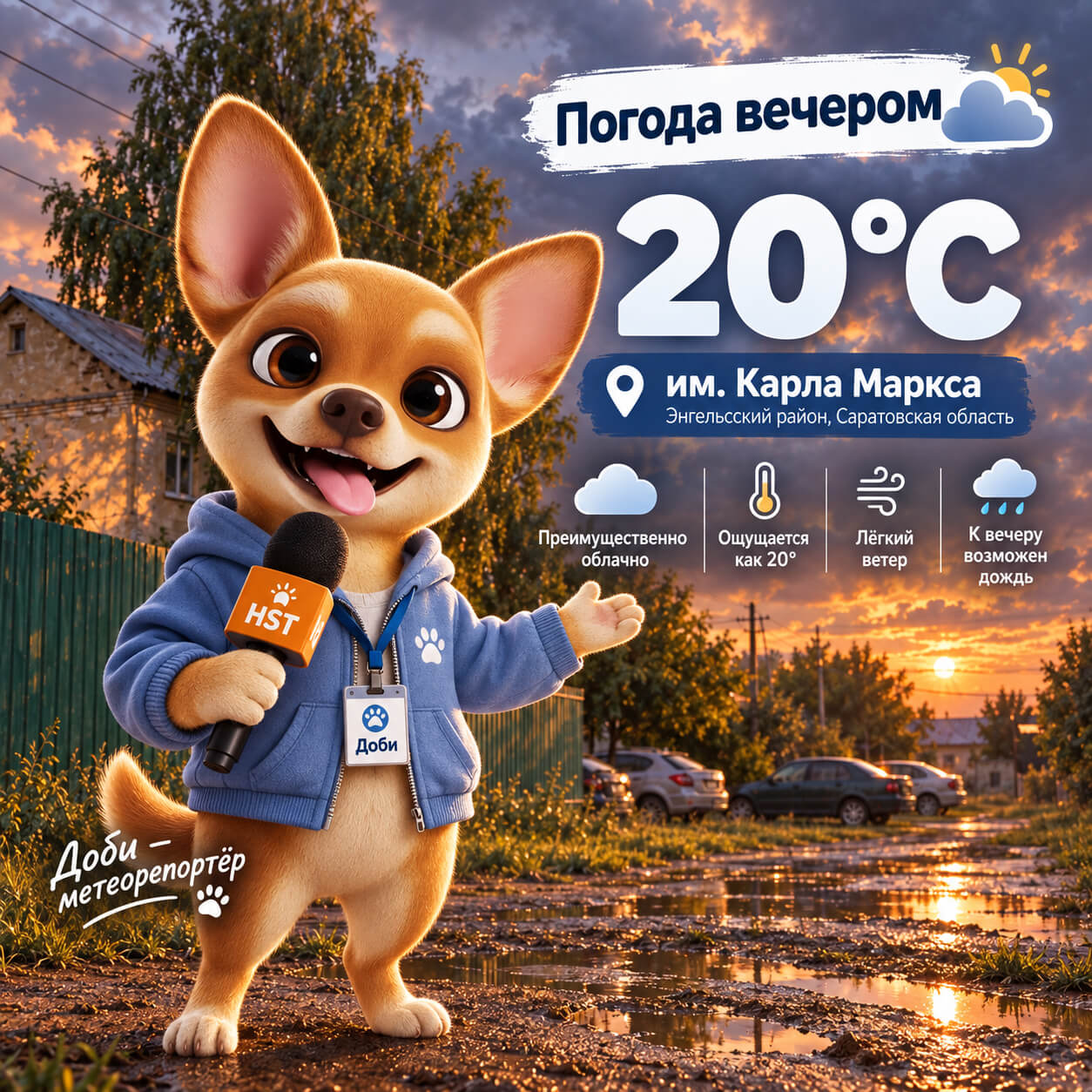 Погода в посёлке имени Карла Маркса — вечер